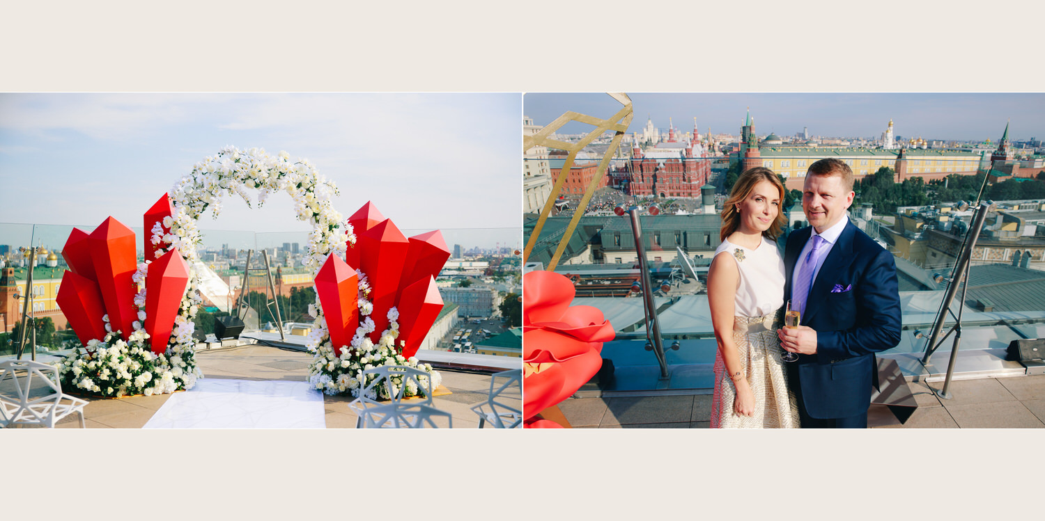 Свадебная церемония на крыше отеля Ритц-Карлтон Ritz Carlton Москва