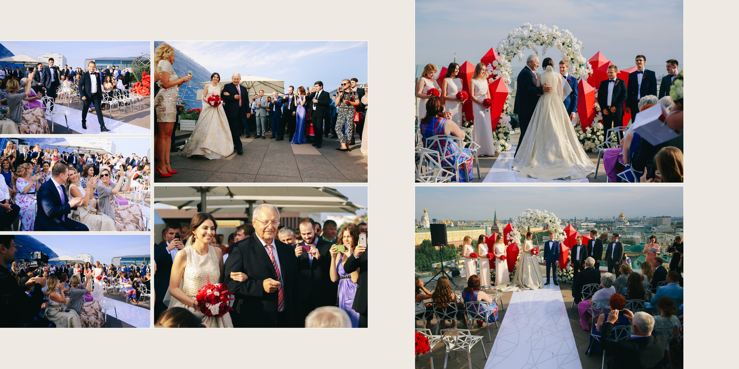 Свадебная церемония на крыше отеля Ритц-Карлтон Ritz Carlton Москва