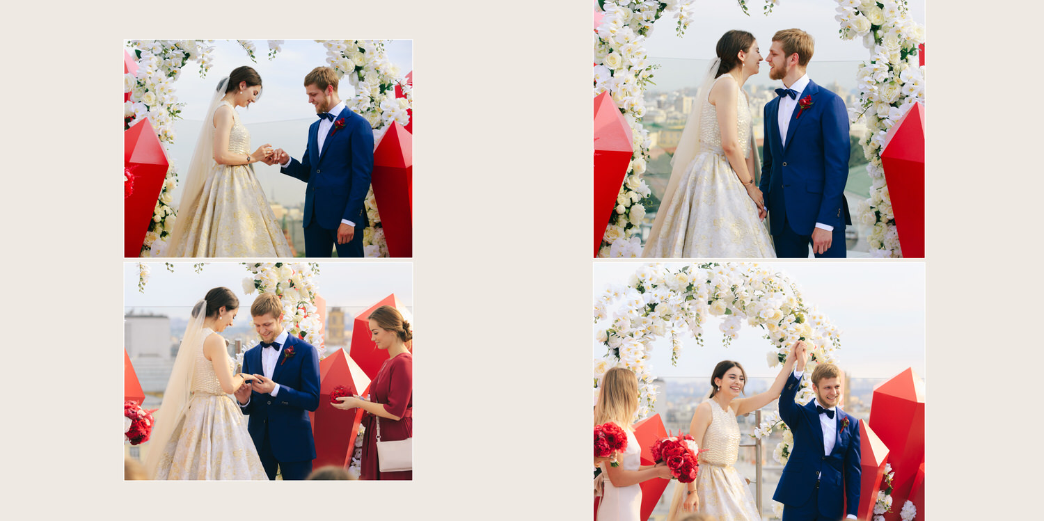 Свадебная церемония на крыше отеля Ритц-Карлтон Ritz Carlton Москва