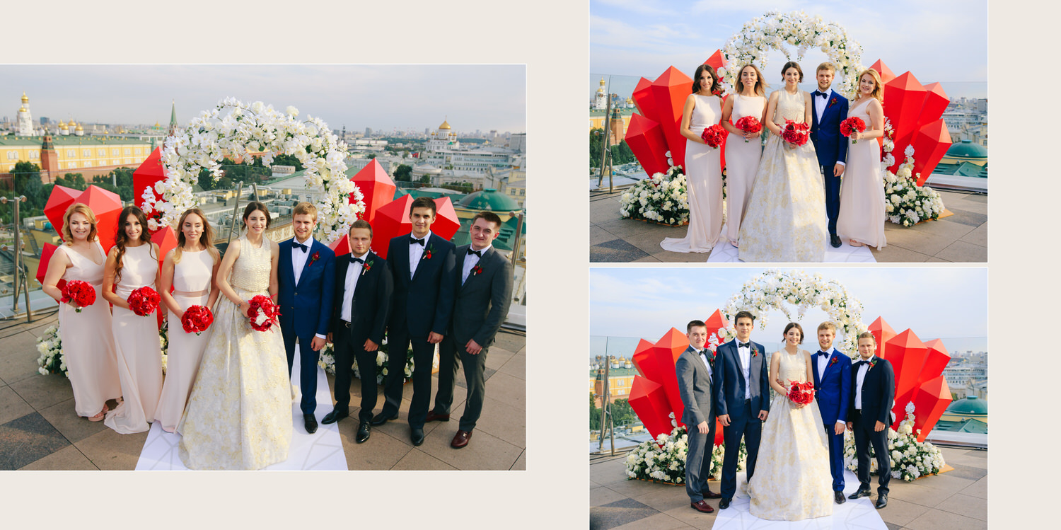 Свадебная церемония на крыше отеля Ритц-Карлтон Ritz Carlton Москва