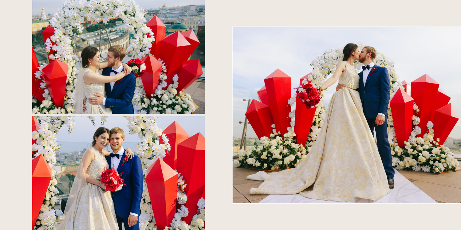 Свадебная церемония на крыше отеля Ритц-Карлтон Ritz Carlton Москва
