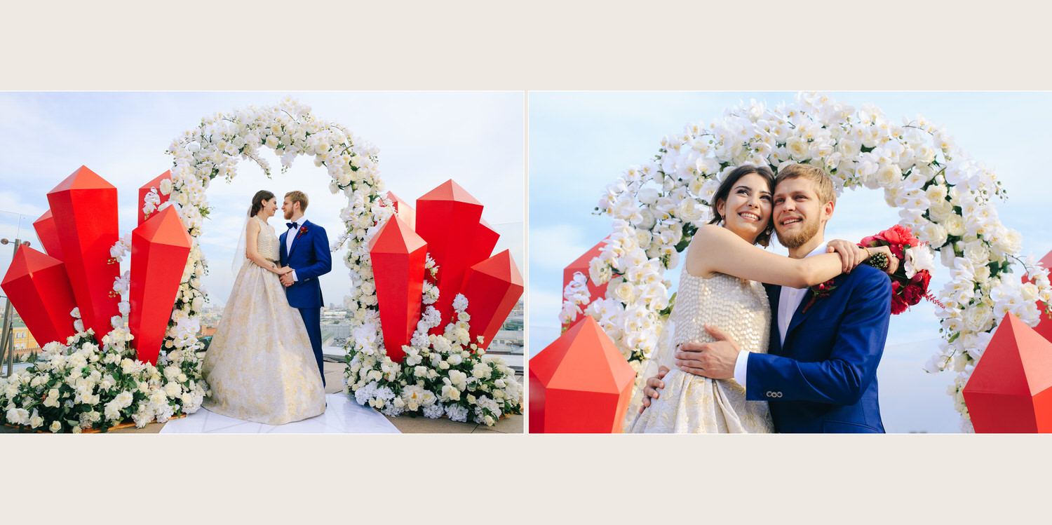 Свадебная церемония на крыше отеля Ритц-Карлтон Ritz Carlton Москва