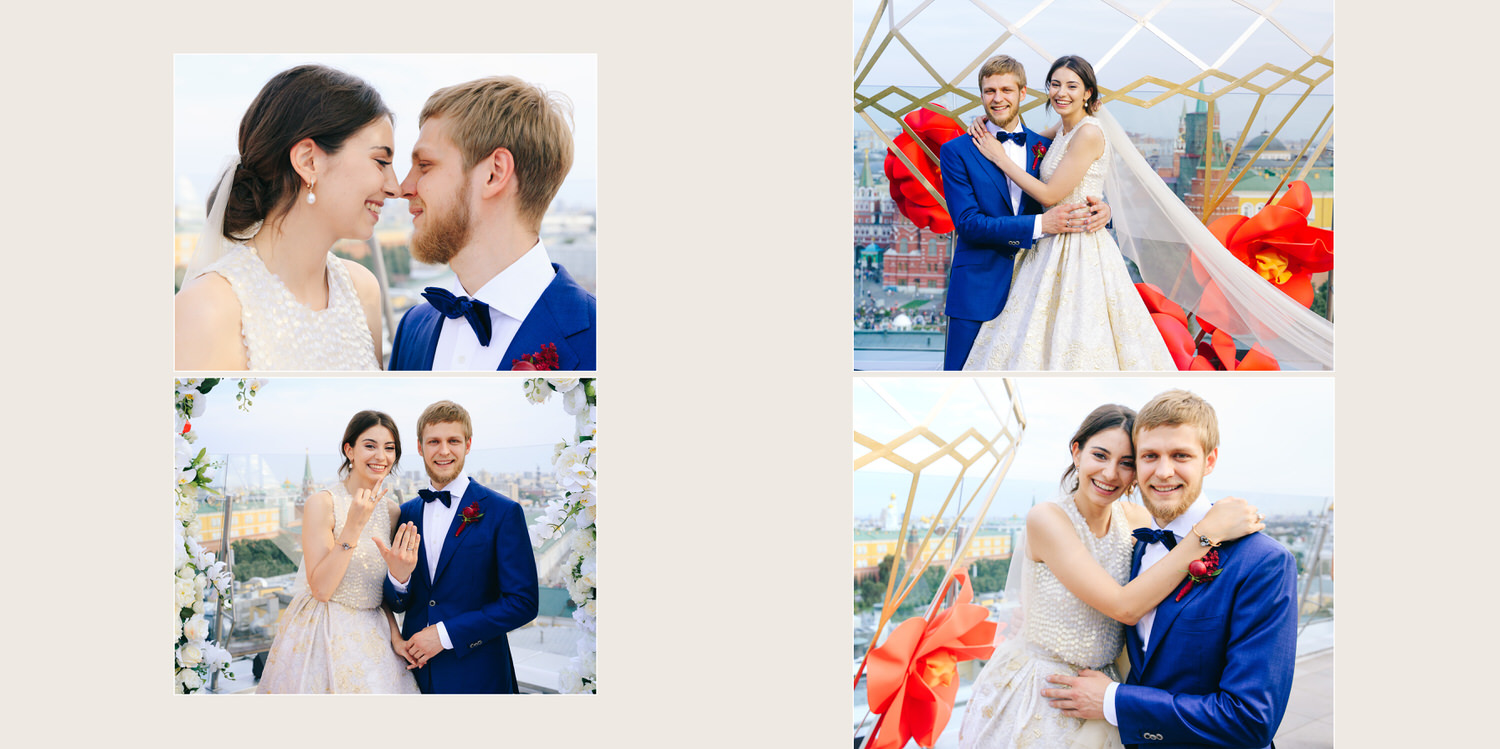 Свадебная церемония на крыше отеля Ритц-Карлтон Ritz Carlton Москва