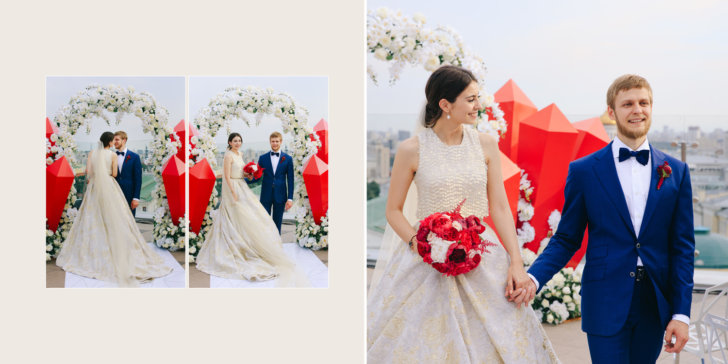 Свадебная церемония на крыше отеля Ритц-Карлтон Ritz Carlton Москва