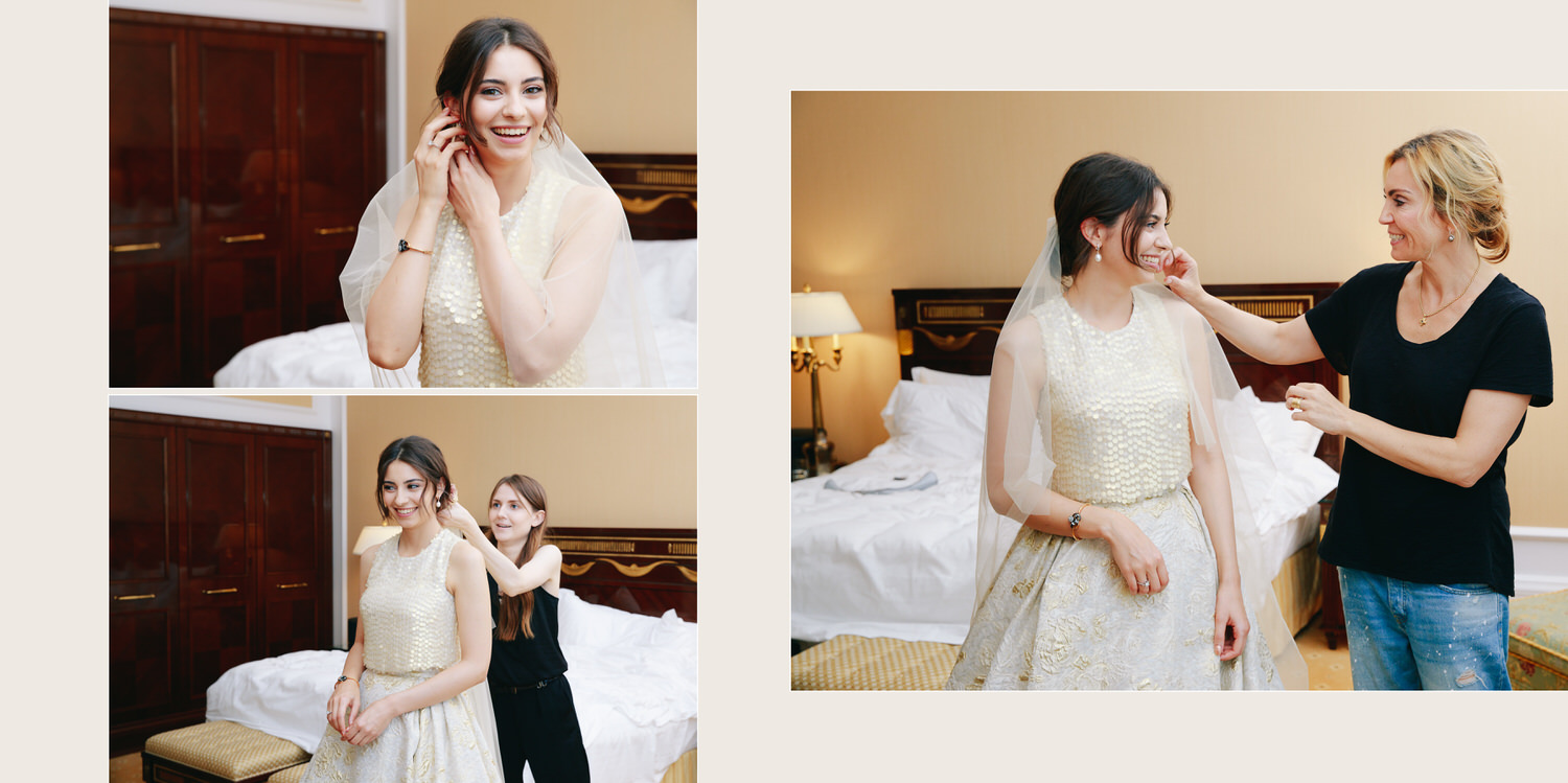 Сборы невесты в номере отеля Ритц-Карлтон Ritz Carlton Москва