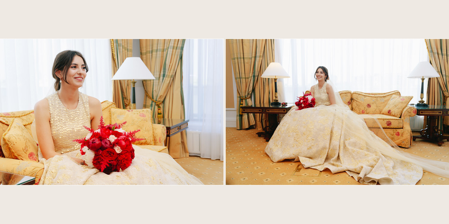 Сборы невесты в номере отеля Ритц-Карлтон Ritz Carlton Москва