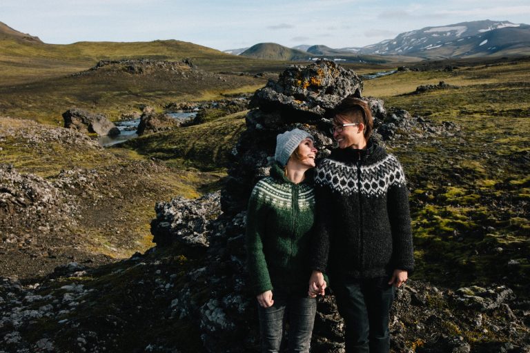 Gay couple engagement photoshoot in Iceland